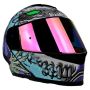 (CANCELADO)CASCO PARA MOTOCICLISTA ABATIBLE HALF ALIEN BOT PURPLE CON LUZ LED CERTIFICADO ECE-22.06 MATE MORADO DOBLE VISOR LENTE HUMO / CAS-ABA-H043-XL