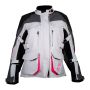 CHAMARRA PARA MOTOCICLISTA NEGRO-GRIS CLARO-ROSA OJE LADY / CHA-H004-M