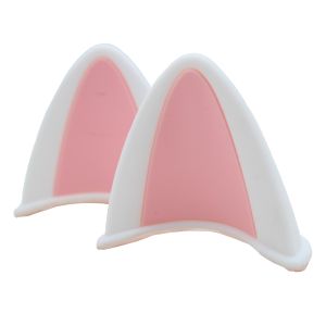 BUEN25  -  OREJAS DE GATO PARA CASCO DE SILICON BLANCO/ROSA / ACC-001BR
