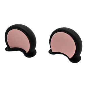 POWER  -  OREJAS PARA CASCO PLASTICO NEGRO CON INTERIOR ROSA / ACC-003NR