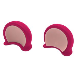 POWER  -  OREJAS PARA CASCO PLASTICO ROJO CON INTERIOR ROSA / ACC-003RR