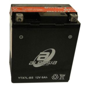 BATERIA ACIDO YTX7L-BS (POSITIVO A LA DER) 13.1 cm altura / 11.4 cm base / 7.2 cm ancho / BAT-ALE-002