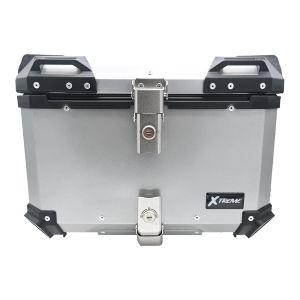 CAJA PLATEADA PORTA-EQUIPAJE MOTONETA Y MOTOS DE TRABAJO / CAPACIDAD 57L / CJA-024