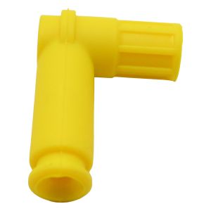 CAPUCHON DE BUJIA DE SILICON AMARILLO A 90 GRADOS M4 / CAP-X003