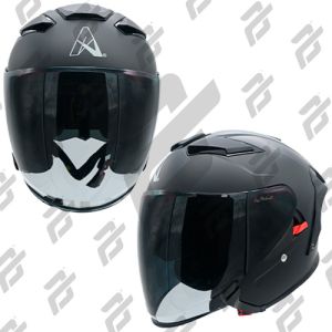 LOTE - CASCO PARA MOTOCICLISTA MODULAR A-HELMET CERTIFICADO DOT MATE DOBLE VISOR LENTE HUMO / CAS-3/4-A001-L