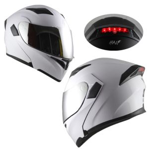 CASCO - CASCO ABATIBLE HALF CERTIFICADO DOT C/LUZ TRASERA RECARGABLE Y DOBLE VISOR MICA ESPEJO / CAS-ABA-90L