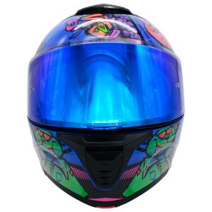 BUEN25  -  CASCO PARA MOTOCICLISTA ABATIBLE HONEY BEAR AZUL A-HELMET® CERTIFICADO DOT / CAS-ABA-A023-L
