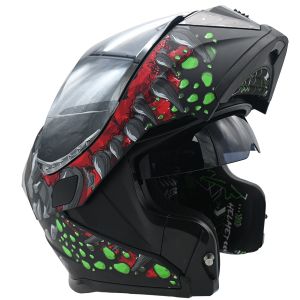 SHOP 25  -  CASCO ABATIBLE DRAGO BLACK-SILVER CERTIFICADO DOT / CAS-ABA-H005-L