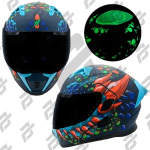 CASCO ABATIBLE DRAGO CYAN CERTIFICADO DOT / CAS-ABA-H007-M