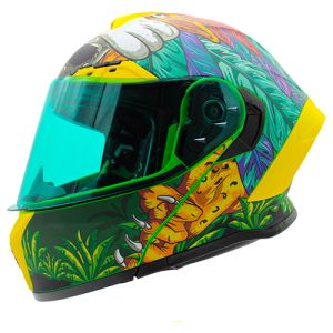 CASCO ABATIBLE HALF CERTIFICADO DOT DOBLE VISOR MICA VERDE HUMO / CAS-ABA-H020-2XL