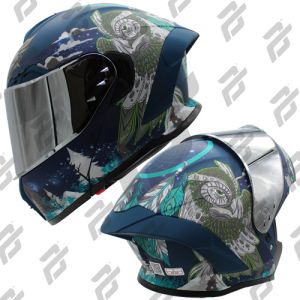 CASCO ABATIBLE HALF CERTIFICADO DOT DOBLE VISOR MICA ESPEJO / CAS-ABA-H021-2XL