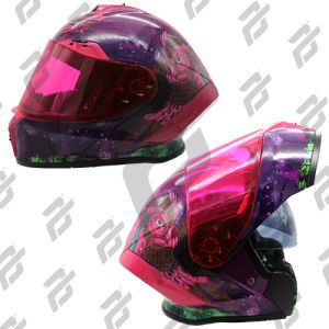 CASCO ABATIBLE HALF CERTIFICADO DOT DOBLE VISOR MICA ROSA HUMO / CAS-ABA-H022-M