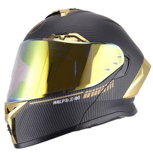(CANCELADO) CASCO PARA MOTOCICLISTA ABATIBLE HALF CERTIFICADO DOT REVO VISOR LENTE HUMO / CAS-ABA-H024-2XL