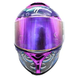 CASCO PARA MOTOCICLISTA ABATIBLE HALF CERTIFICADO DOT BRILLANTE REVO VISOR LENTE HUMO / CAS-ABA-H027-L