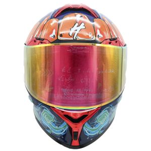 REGALO - CASCO PARA MOTOCICLISTA ABATIBLE HALF CERTIFICADO DOT BRILLANTE REVO VISOR LENTE HUMO FOTOLUMINICENTE / CAS-ABA-H029-XL