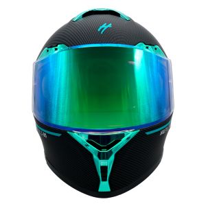 CASCO PARA MOTOCICLISTA ABATIBLE HALF CERTIFICADO DOT NEGRO MATE REVO VISOR VERDE  LENTE HUMO / CAS-ABA-H034-S