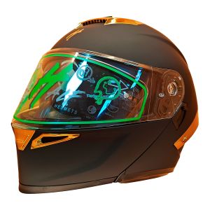 (CANCELADO)CASCO PARA MOTOCICLISTA ABATIBLE HALF CERTIFICADO ECE-22.06 (PinLock) NEGRO MATE VISOR ESPEJO LENTES HUMO / CAS-ABA-H037-XL