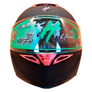 (CANCELADO)CASCO PARA MOTOCICLISTA ABATIBLE HALF CERTIFICADO ECE-22.06 (PinLock) NEGRO MATE RACING PINK VISOR ESPEJO LENTES HUMO / CAS-ABA-H038-S