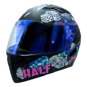 CASCO PARA MOTOCICLISTA  ABATIBLE  RETRO POP  HALF CERTIFICADO DOT / CAS-ABA-H071-M