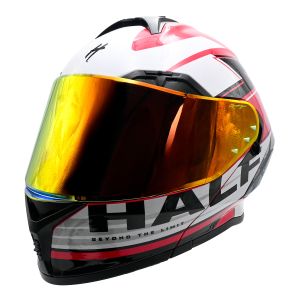CASCO PARA MOTOCICLISTA  ABATIBLE  HALF  CERTIFICADO DOT  RAFAGA ROJA / CAS-ABA-H082-M
