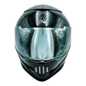 CASCO PARA MOTOCICLISTA CERRADO NEGRO BRILLANTE ECLIPSE-X  A-HELMET® CERTIFICADO DOT  DOBLE VISOR  REVO HUMO / CAS-CER-A007-M