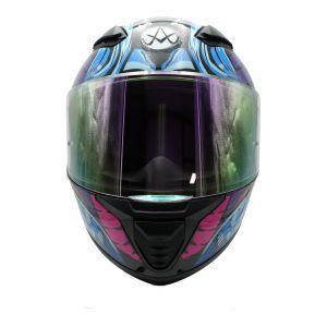 CASCO PARA MOTOCICLISTA CERRADO A-HELMET CERTIFICADO DOT BRILLANTE VISOR REVO MORADO / CAS-CER-A013-XL