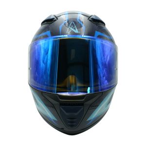 CASCO PARA MOTOCICLISTA CERRADO A-HELMET CERTIFICADO DOT BRILLANTE VISOR REVO AZUL / CAS-CER-A014-XL
