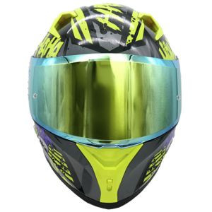 CASCO PARA MOTOCICLISTA CERRADO HALF CERTIFICADO ECE-22.06 BRILLANTE VISOR REVO ESPEJO LENTE HUMO PINLOCK / CAS-CER-H007-M