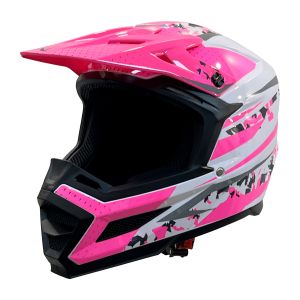 CASCO PARA MOTOCICLISTA CROSS  PINK RANGER  A-HELMET CERTIFICADO DOT / CAS-CRO-A013-M
