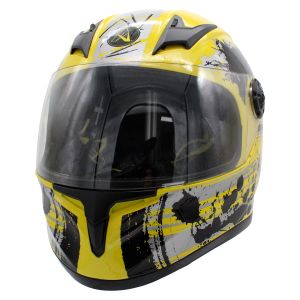 SHOP 25 - CASCO PARA MOTOCICLISTA INFANTIL CERRADO A-HELMET CERTIFICADO DOT BRILLANTE VISOR TRANSPARENTE / CAS-INF-A001-L