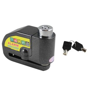 CANDADO FRENO DE DISCO CON ALARMA 9Vcc NEGRO / CDM-008NE