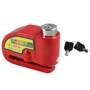 CANDADO FRENO DE DISCO CON ALARMA 9Vcc ROJO / CDM-008RO