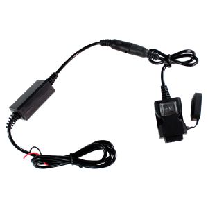 CARGADOR USB DOBLE CUADRADO NEGRO / BOTON ENCENDIDO / CGR-006