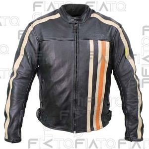 (CANCELADO) "Chamarra de cuero y textil, Interiores extirables Reflector frontal, mangas y espalda para visión nocturna, protectores CE removibles" / CHA-035-M