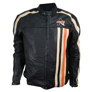 "1X1  -  CHAMARRA DE CUERO Y TEXTIL A-JACKETS INTERIORES EXTIRABLES REFLECTOR FRONTAL, MANGAS Y ESPALDA PARA VISION NOCTURNA, PROTECTORES CE REMOVIBLES" / CHA-035-XL