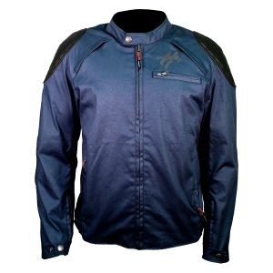 1X1  -  CHAMARRA PARA MOTOCICLISTA AZUL ROCK WAX COTTON / CHA-H008-XL