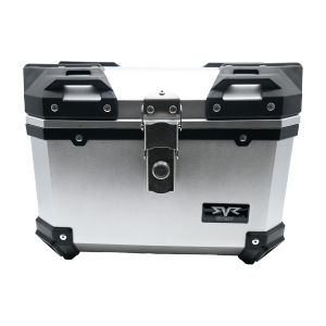 CAJA PLATEADA PORTA EQUIPAJE MOTONETAS Y MOTOS DE TRABAJO CAPACIDAD 30L / CJA-018