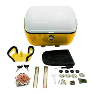 CAJA PORTA-EQUIPAJE MOTONETAS Y MOTOS DE TRABAJO AMARILLO / CJA-051