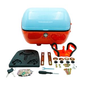 CAJA PORTA-EQUIPAJE MOTONETAS Y MOTOS DE TRABAJO NARANJA/AZUL / CJA-052