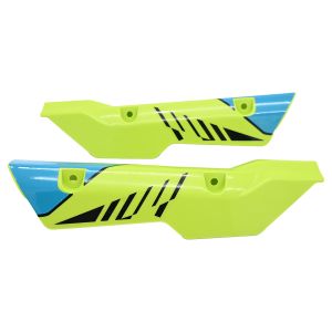 CUBIERTA DE SUSPENSION DELANTERA AMARILLO CON AZUL / CUS-004