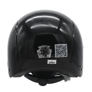 BUEN25  -  CASCO PARA CICLISTA 3/4 A-HELMET CERTIFICADO DOT NEGRO BRILLANTE MICA TRANSPARENTE TALLA L / ECAS-3/4-001-L