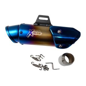 ESCAPE TITANIO CON ACABADO EN AZUL LONGITUD 310 MM ALTURA 89 MM CONECTOR 51 MM / ESC-X003