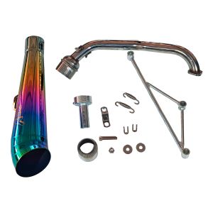 ESCAPE RAINBOW CON SOPORTE GY6 LONGITUD 380 ALTURA 90 MM CONECTOR 51 MM / ESC-X013