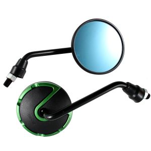 LOCURAS - ESPEJOS ALIEN REDONDOS NEGRO / VERDE 10 MM- 8 MM / ESP-A26NV