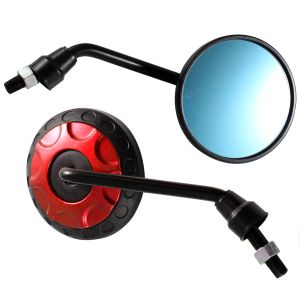ESPEJOS ALIEN REDONDOS NEGRO / ROJO 10 MM- 8 MM / ESP-A27NR