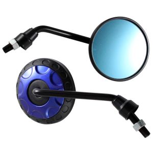 LOCURAS - ESPEJOS ALIEN REDONDOS NEGRO / AZUL 10 MM- 8 MM / ESP-A27NZ