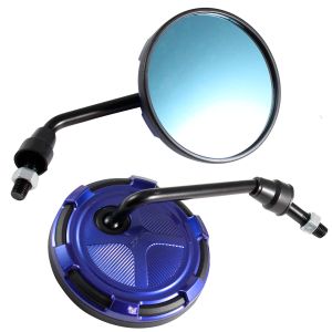 LOCURAS - ESPEJOS ALIEN REDONDOS NEGRO / AZUL 10 MM- 8 MM / ESP-A28NZ