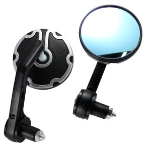 ESPEJOS REDONDOS CAFE RACER NEGRO / PLATA / ESP-C04NP