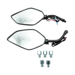 ESPEJOS CUSTOM NEGRO 10mm CON LUZ 12 Vcc / ESP-X025