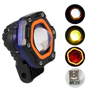 FARO AUXILIAR NEGRO C/NARANJA 12 Vcc CON OJO DE ANGEL / FAR-125